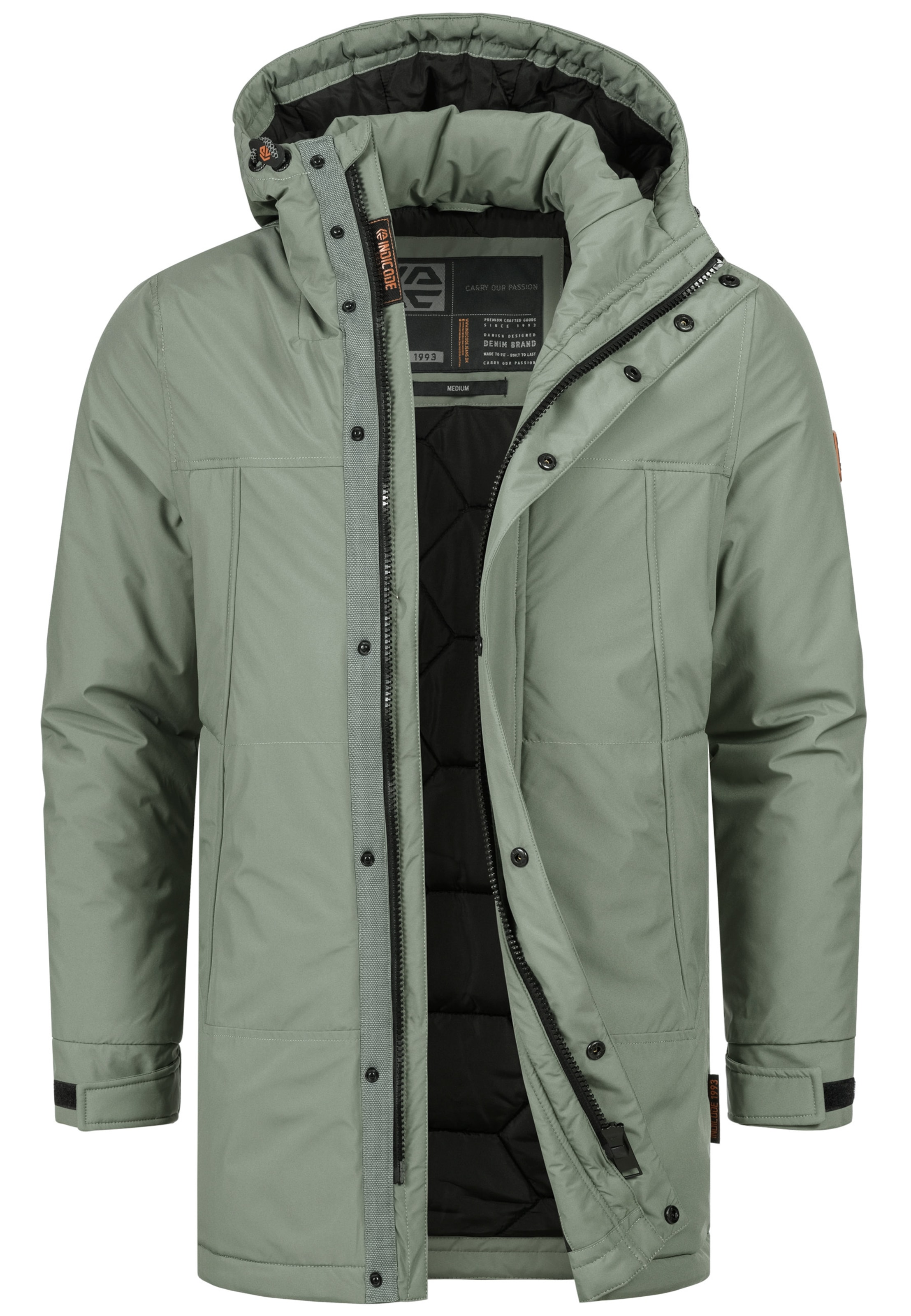 INDICODE JEANS Winter Jacket 'INBenyot' in Green: front