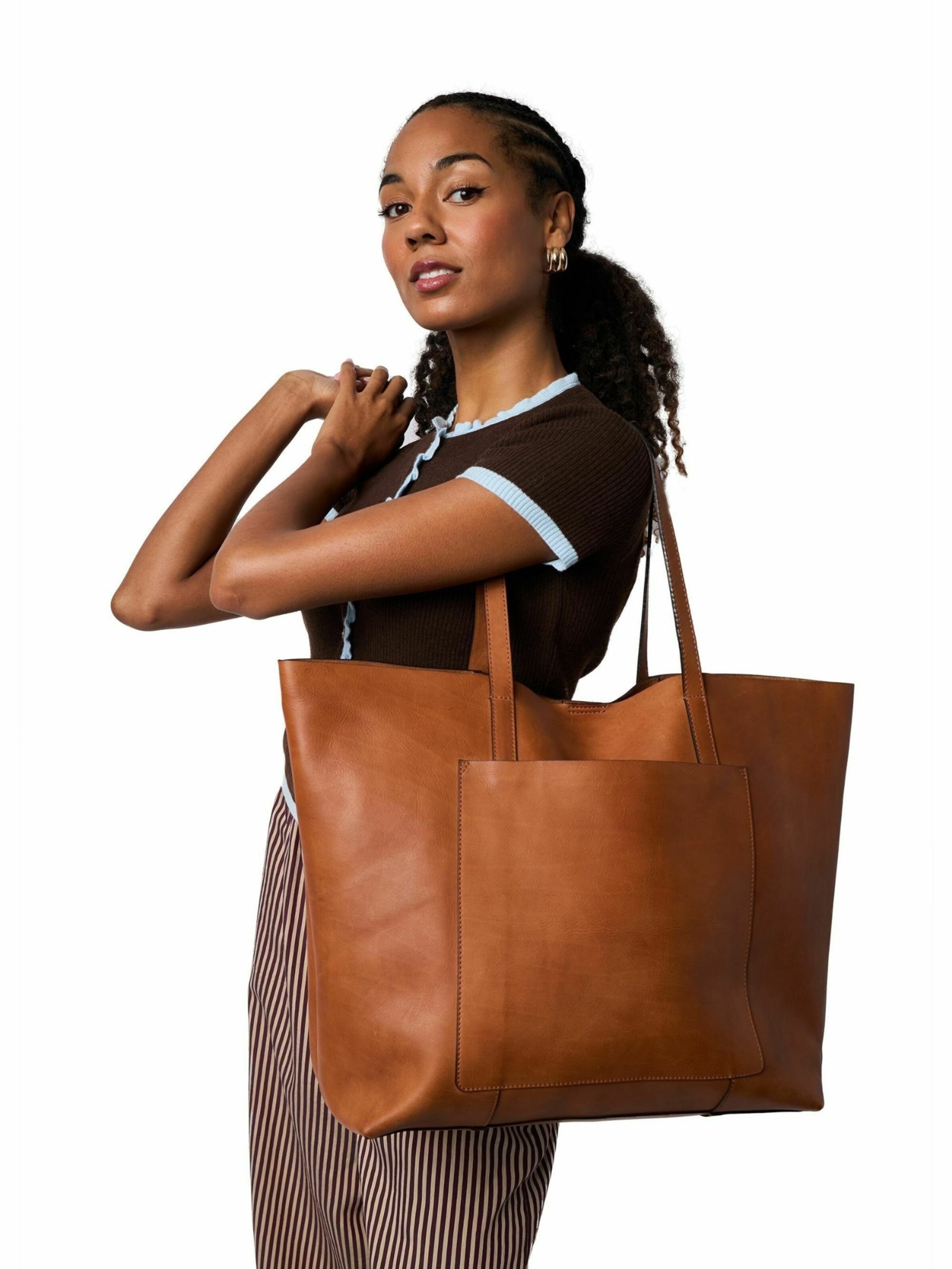 Cabas ' Nuha ' RE:DESIGNED en beige : devant