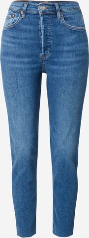 Skinny Jeans '90S' di RE/DONE in blu: frontale