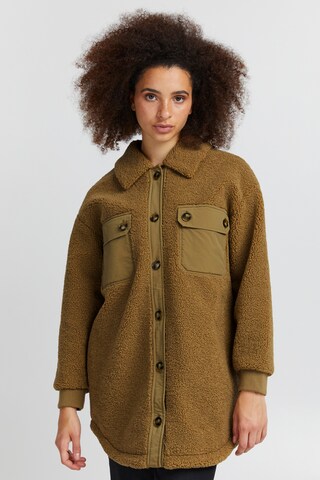 ICHI Between-Season Jacket 'FLORIZA' in Brown: front