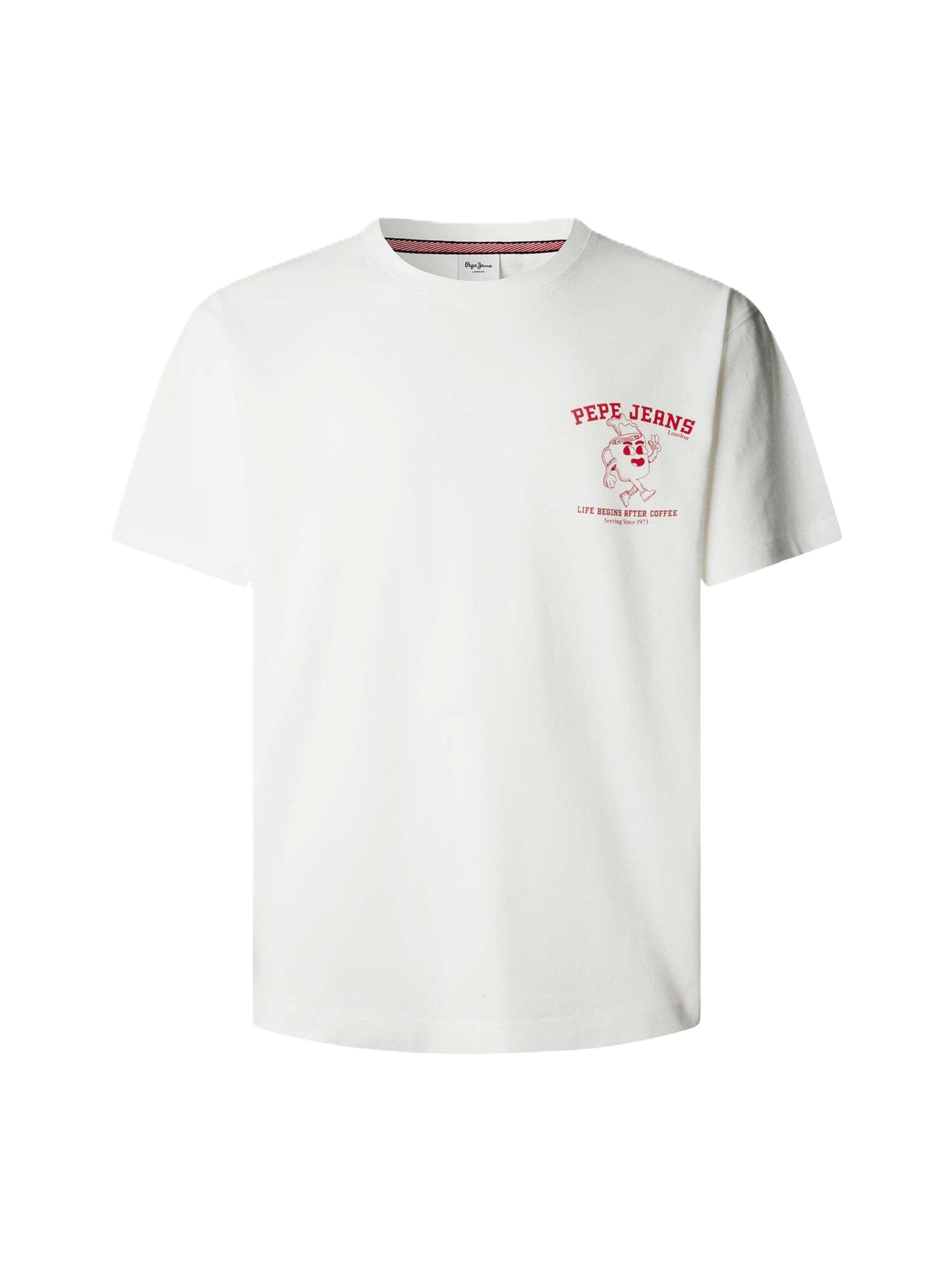 T-Shirt 'Coffee Tee' Pepe Jeans en blanc : devant