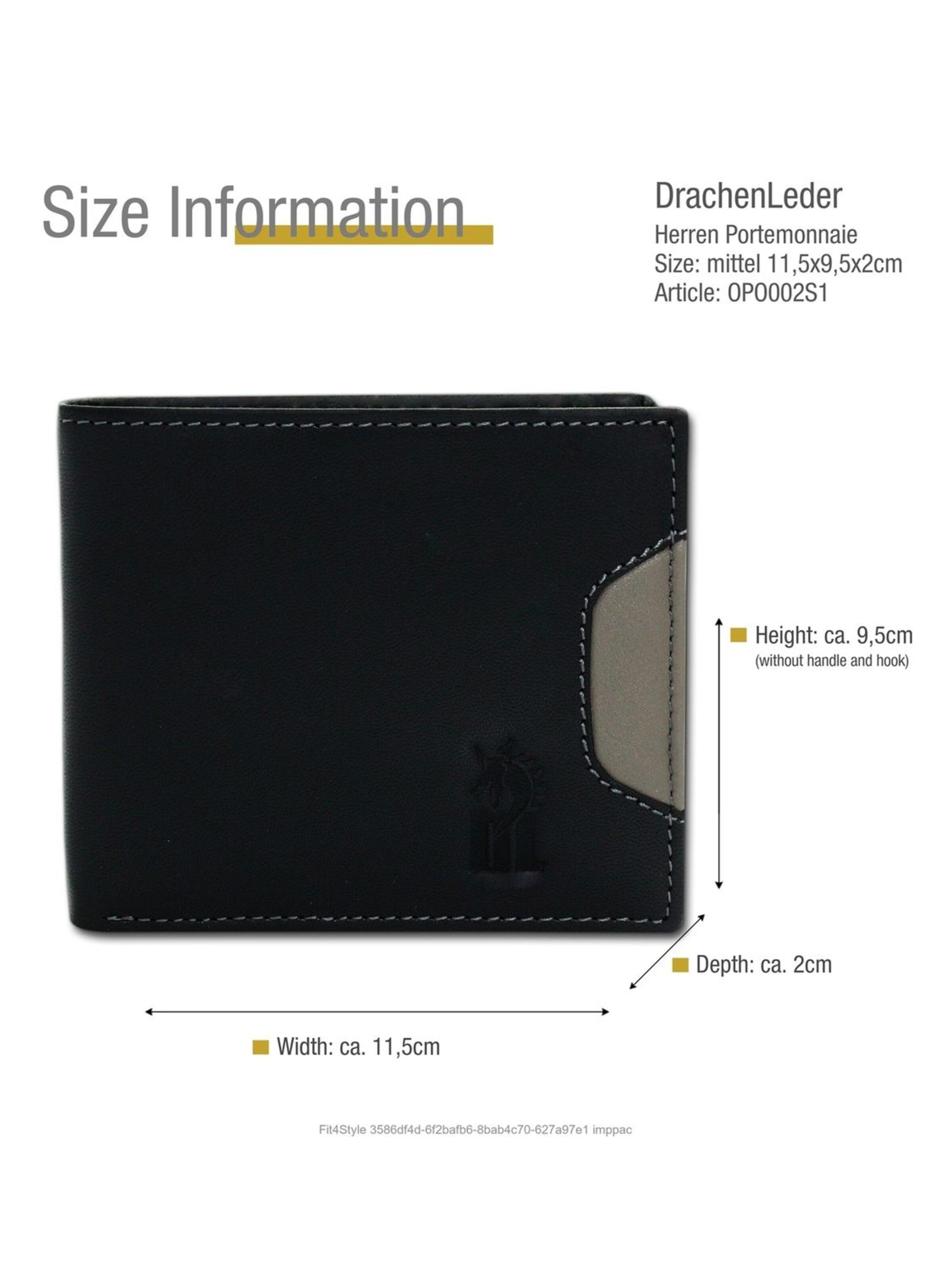 DrachenLeder - Cartera en negro