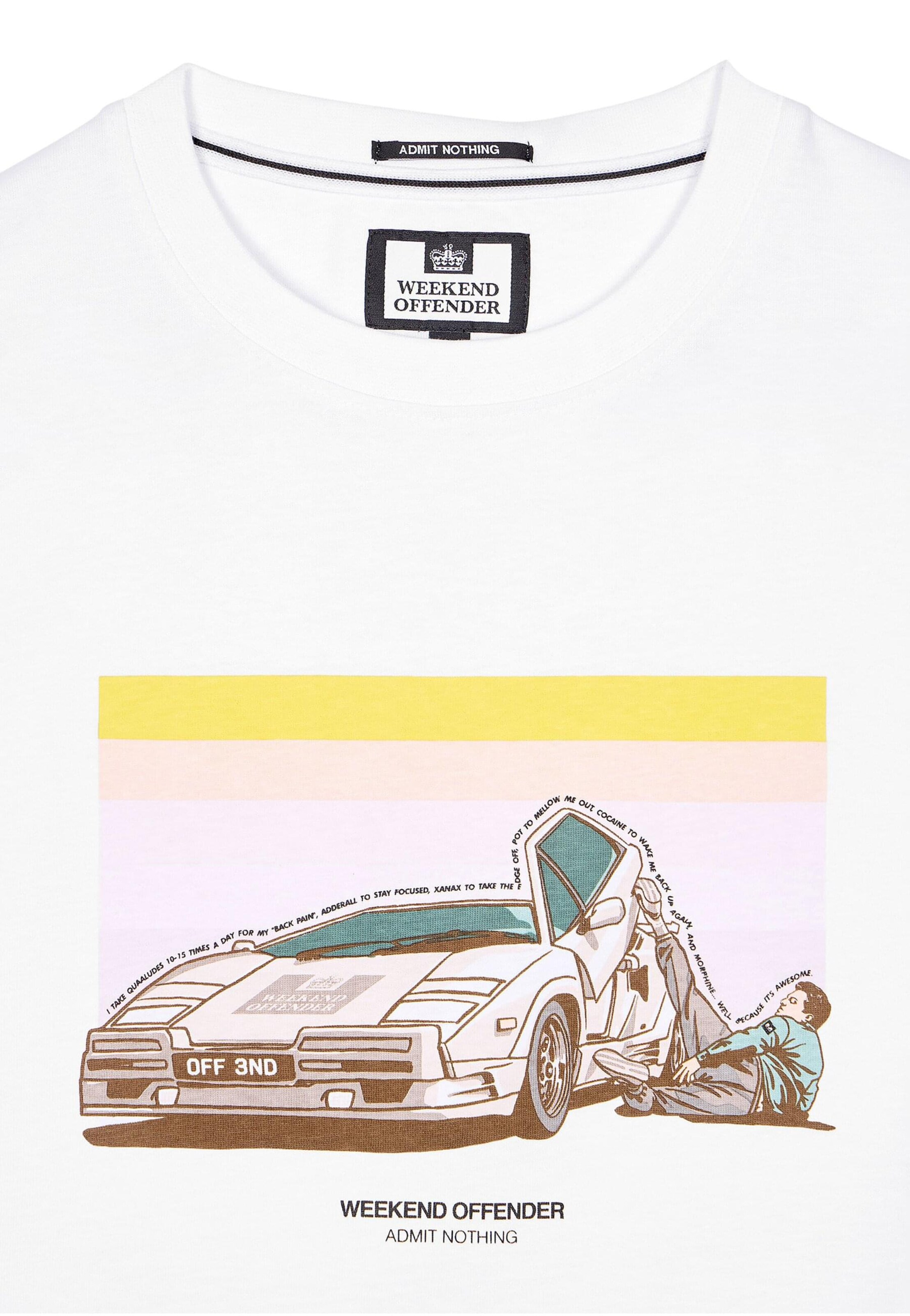 T-Shirt 'Quaaludes' Weekend Offender en blanc