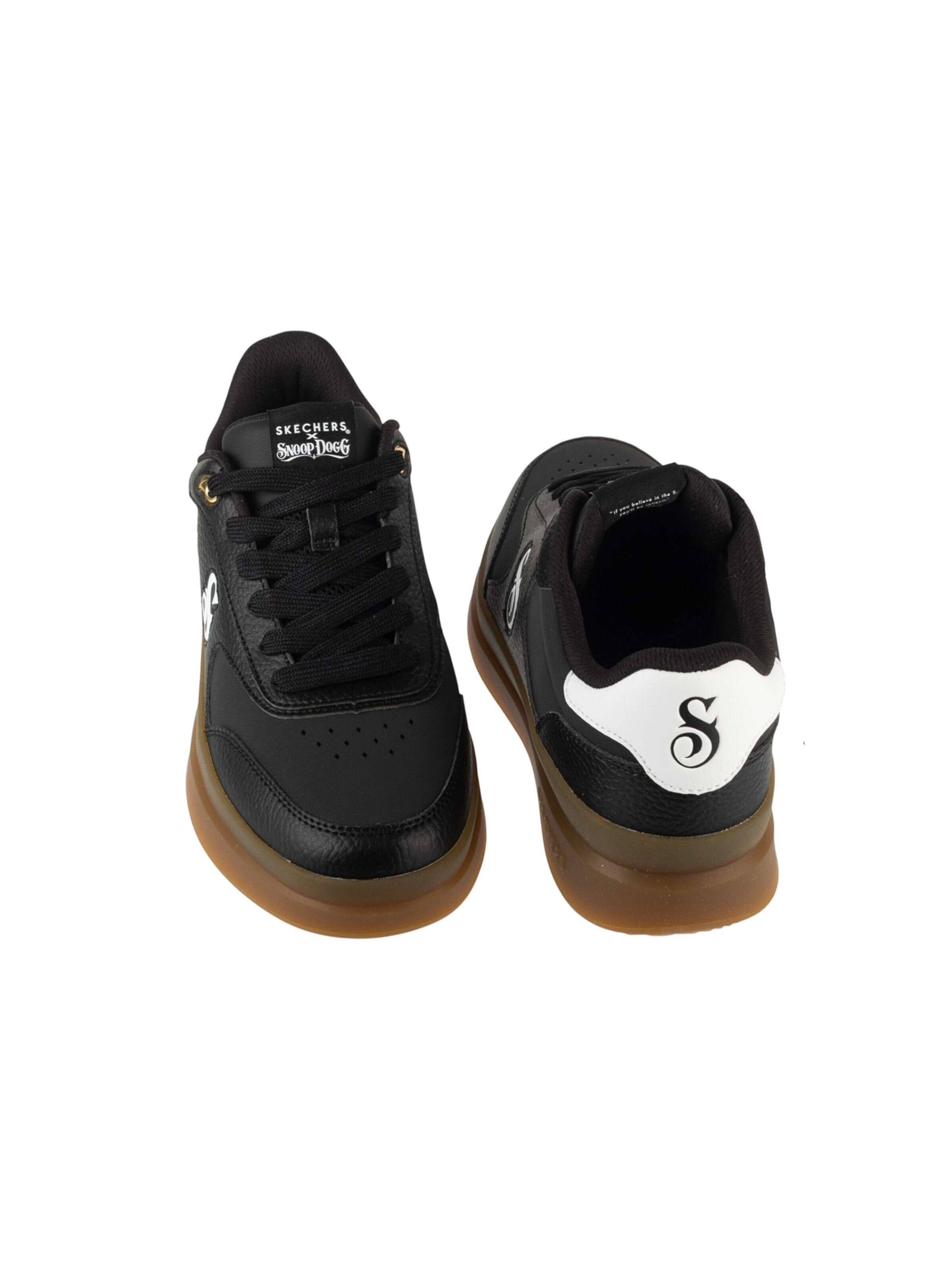 SKECHERS Platform trainers 'Skechers Duraleather Lace Up Snoop Cupsole Sneaker' in Black