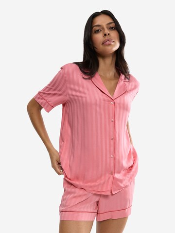 TRIUMPH Pajama shirt ' Red Label Amourette Jacquard ' in Pink: front