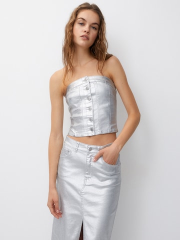 Pull&Bear Top in Silver: front
