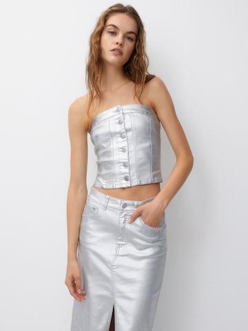 Pull&Bear Top in Zilver: voorkant