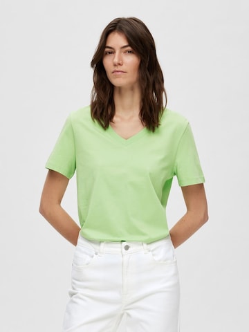 T-shirt SELECTED FEMME en vert : devant