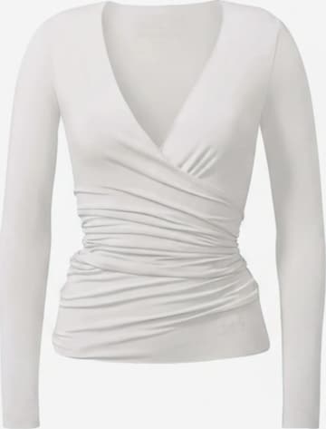 CURARE Yogawear Sporttop 'Wickeltop' in Weiß: Vorderseite