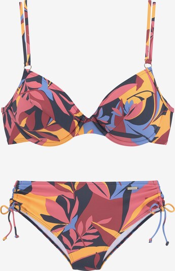 SUNSEEKER Bikini in navy / hellblau / limone / pitaya / altrosa, Produktansicht