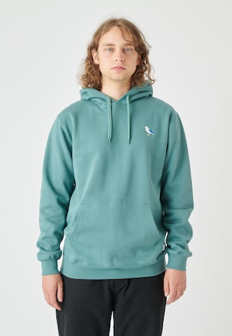 Cleptomanicx Sweatshirt 'Hooded Embro Gull 2' in Blue: front