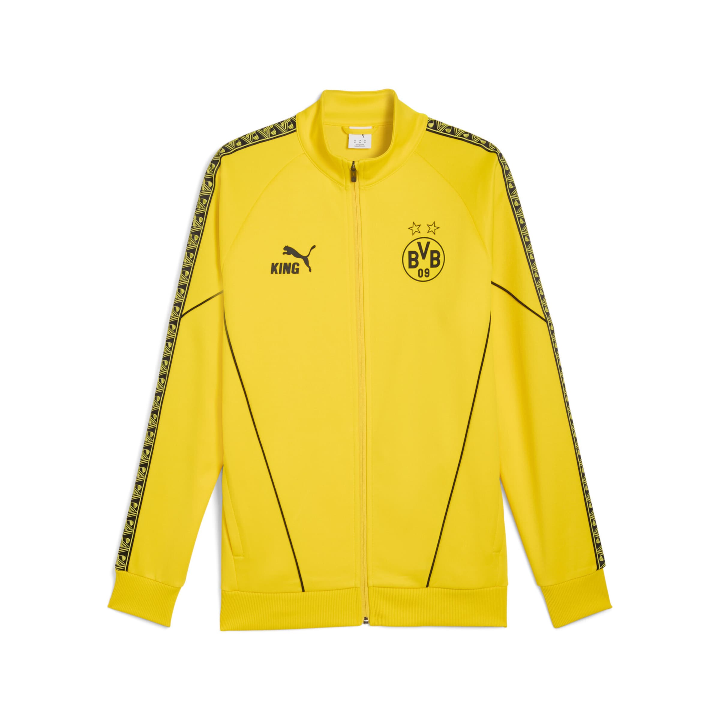 PUMA Sports sweat jacket 'Borussia Dortmund King Anthem' in Yellow: front
