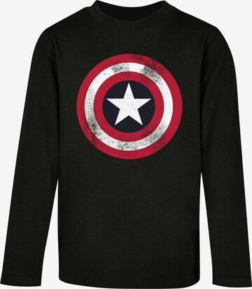 ABSOLUTE CULT Shirt 'Avengers - Captain America Distressed Shield' in Black: front