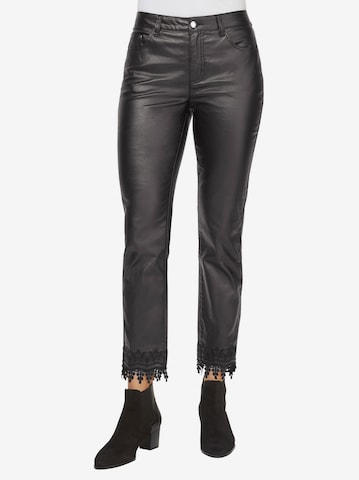 Regular Pantalon Linea Tesini by heine en noir : devant