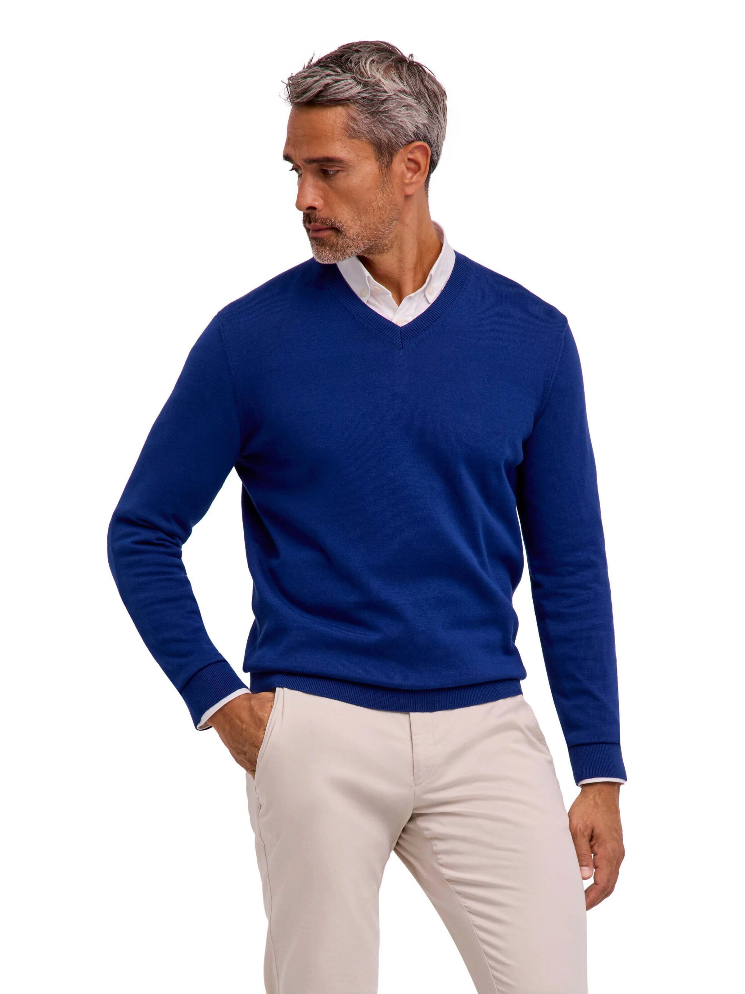 FALKE Pullover 'Cotton Knit'‌‌‌‌‌‌ in Blau: Vorderseite