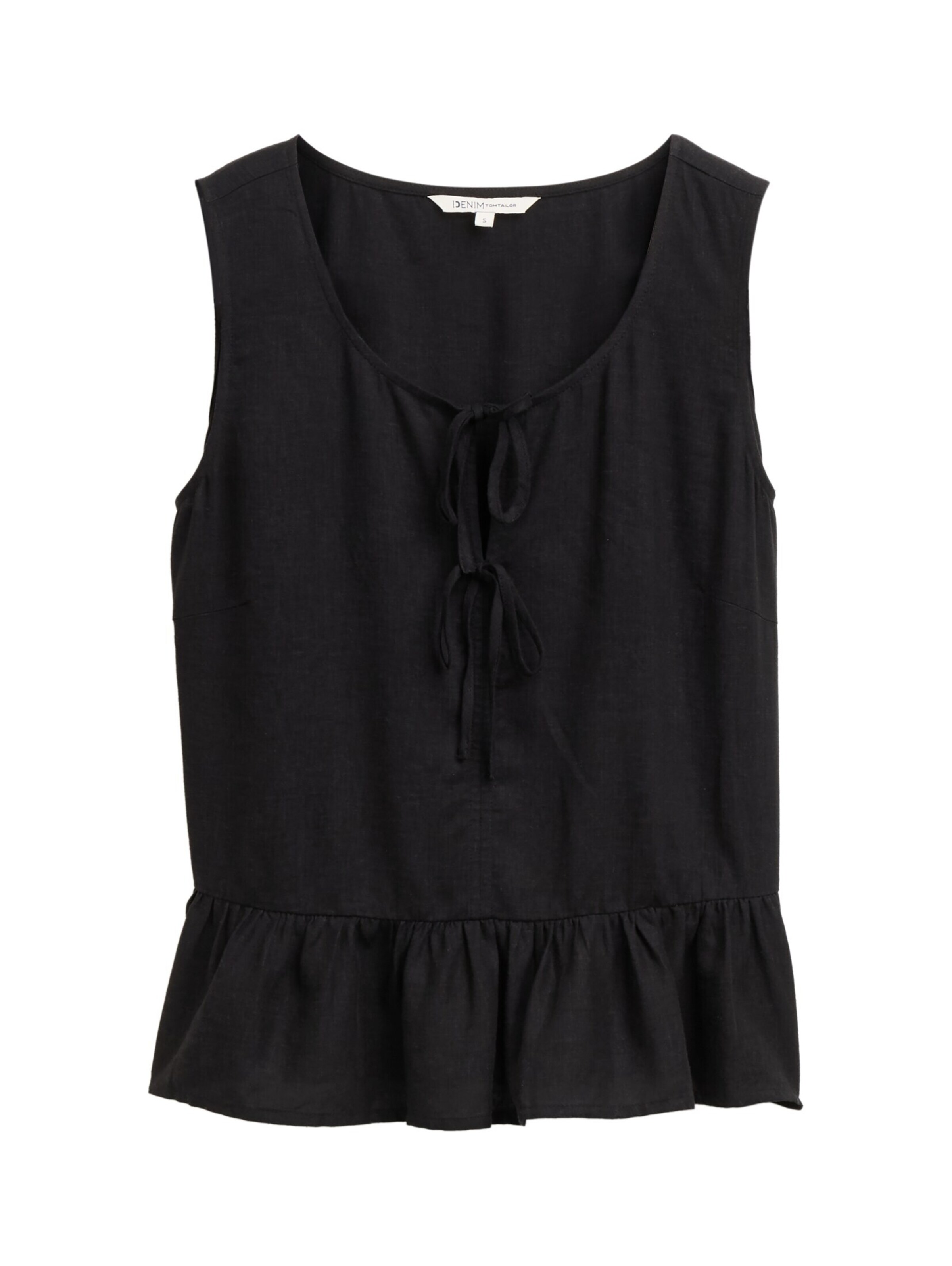 TOM TAILOR DENIM Blusentop in Schwarz: Vorderseite