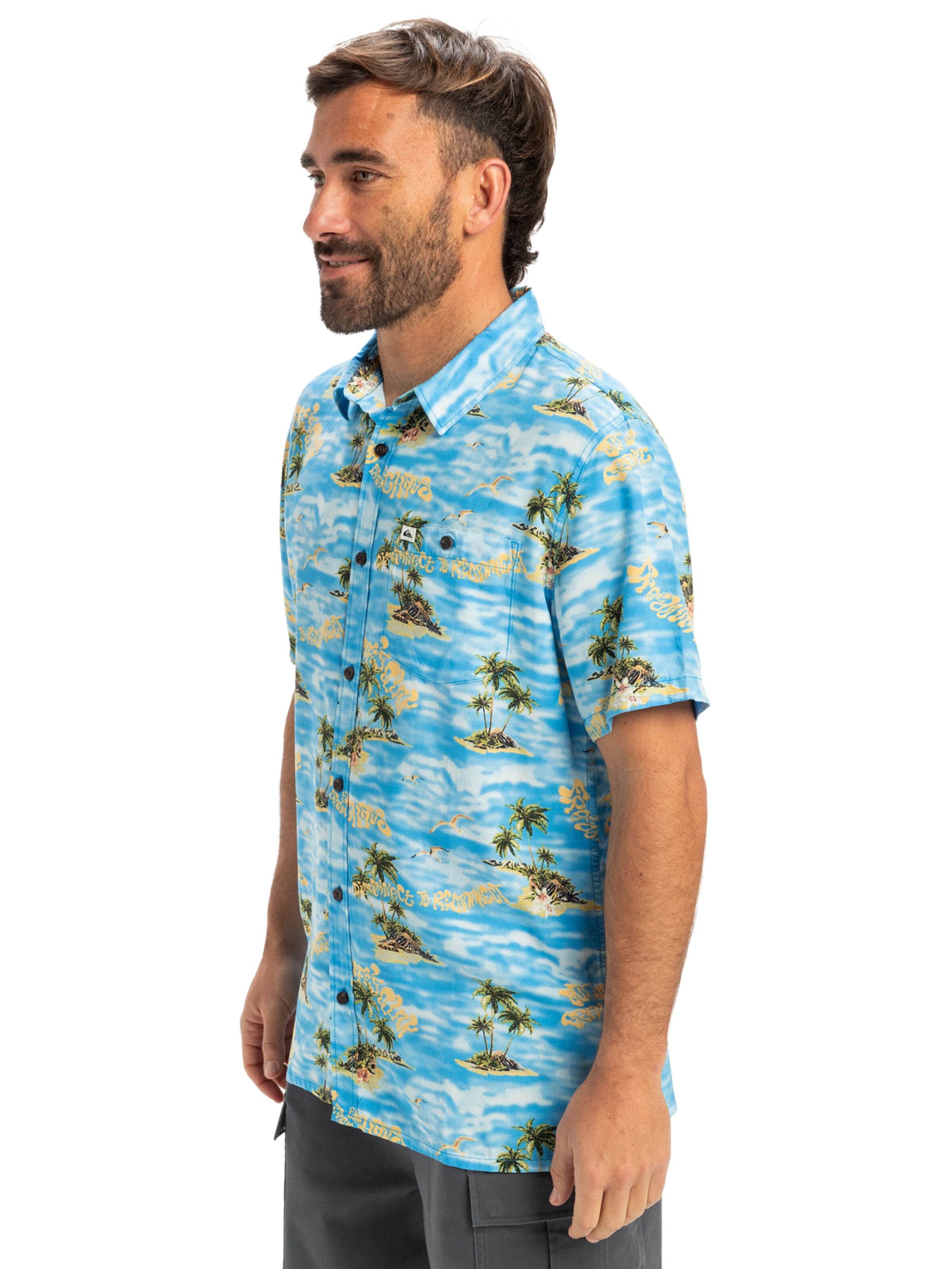 QUIKSILVER Regular fit Overhemd 'Safe Paradise' in Blauw