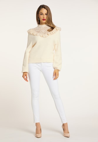 Pull-over faina en blanc