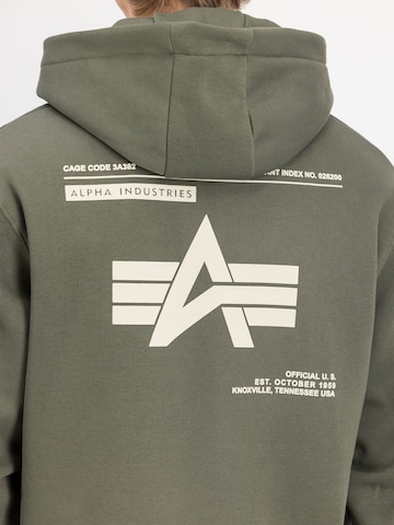 ALPHA INDUSTRIES Majica 'Label' | zelena barva