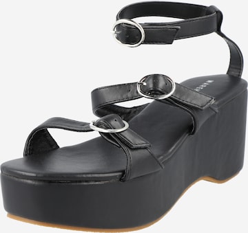 Warehouse Strap sandal in Black: front