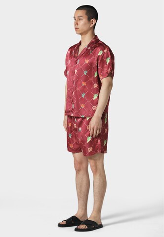 Coupe regular Chemise 'FRUIT MONOGRAM CUBAN' Pas De Monaco en rouge