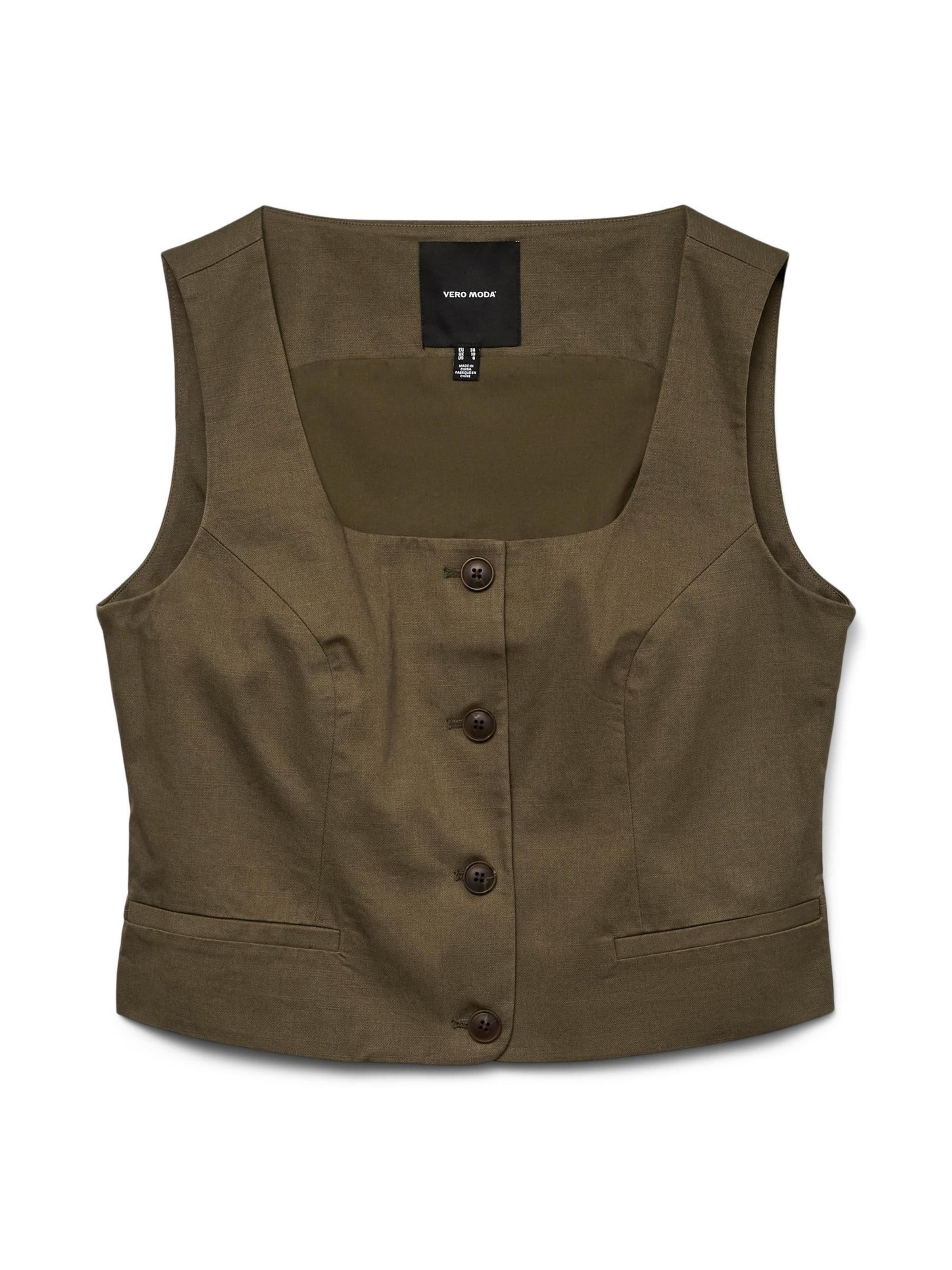 VERO MODA - Chaleco para traje en verde: frente