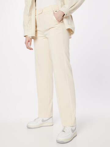 MEXX Regular Trousers with creases in Beige: front