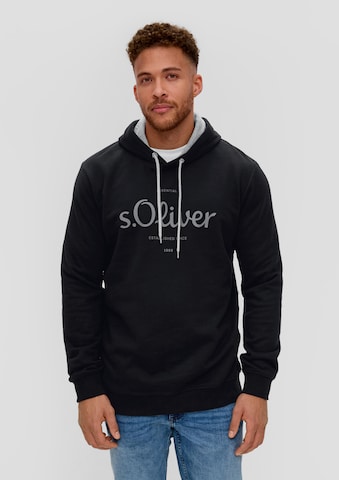 s.Oliver Sweatshirt in Zwart: voorkant
