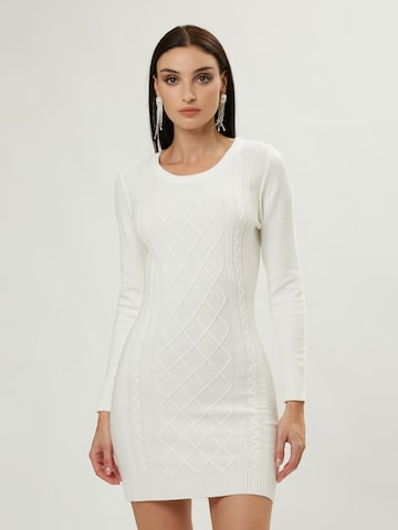 Influencer Knit dress in White: front