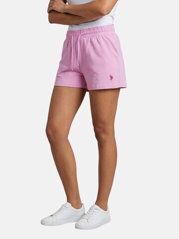 U.S. POLO ASSN. Regular Trousers in Pink: front