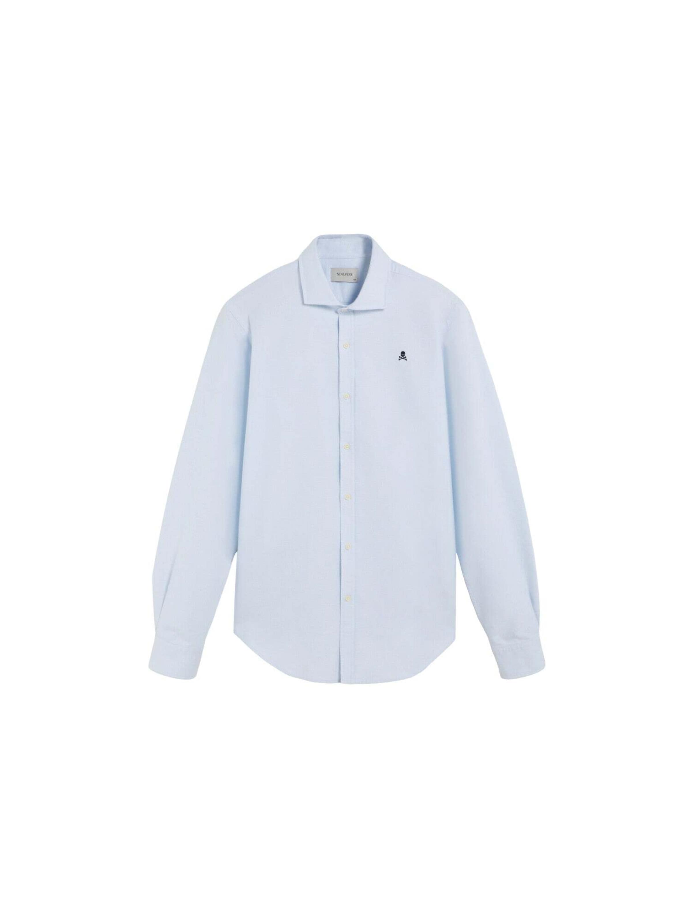 Scalpers Regular Fit Hemd 'Oxford Peach' in Blau: Vorderseite