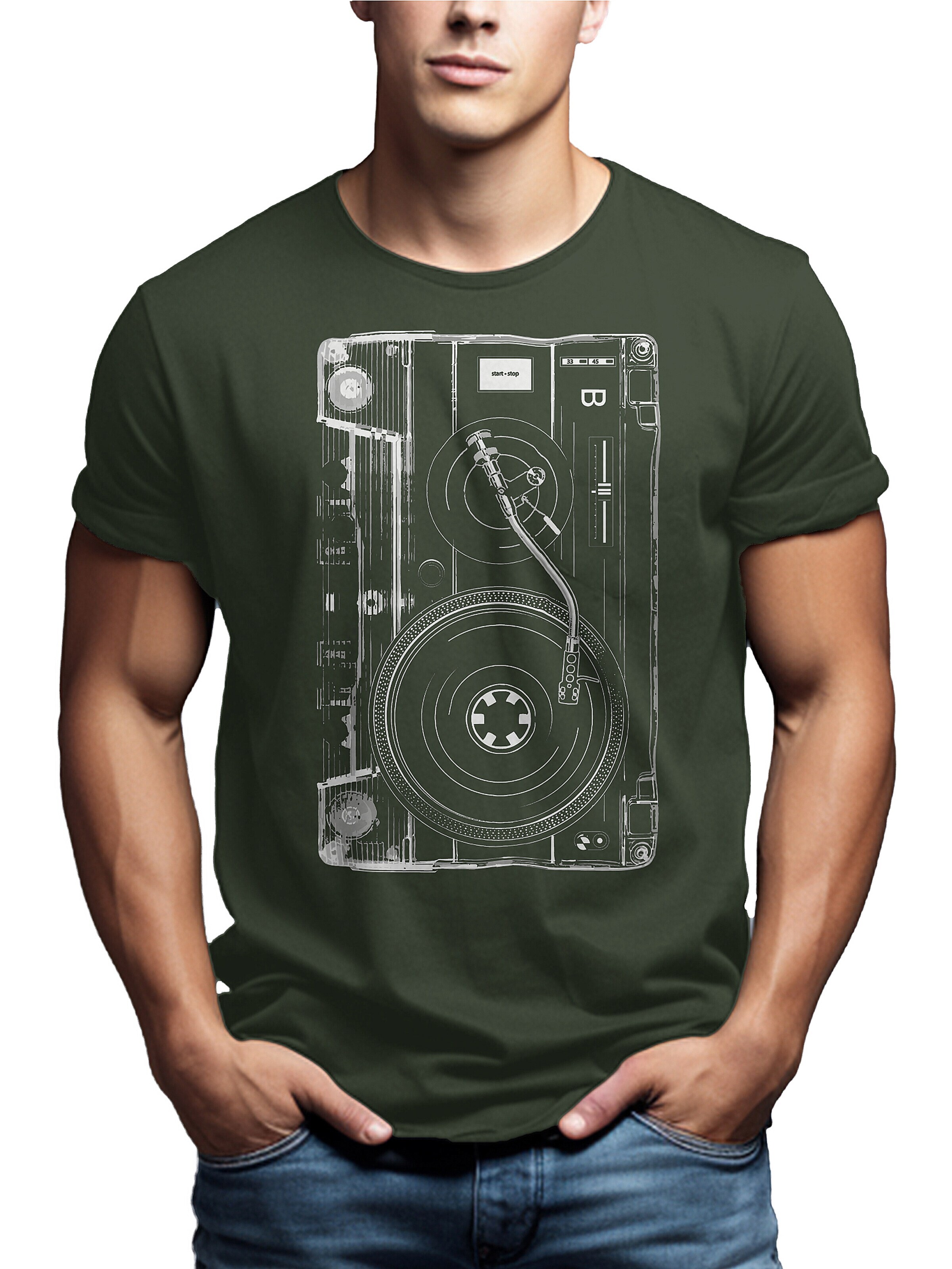 MAKAYA Shirt 'Tape B Side' in Green
