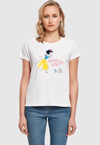 ABSOLUTE CULT Shirt 'Snow White - Blue Bird' in White: front