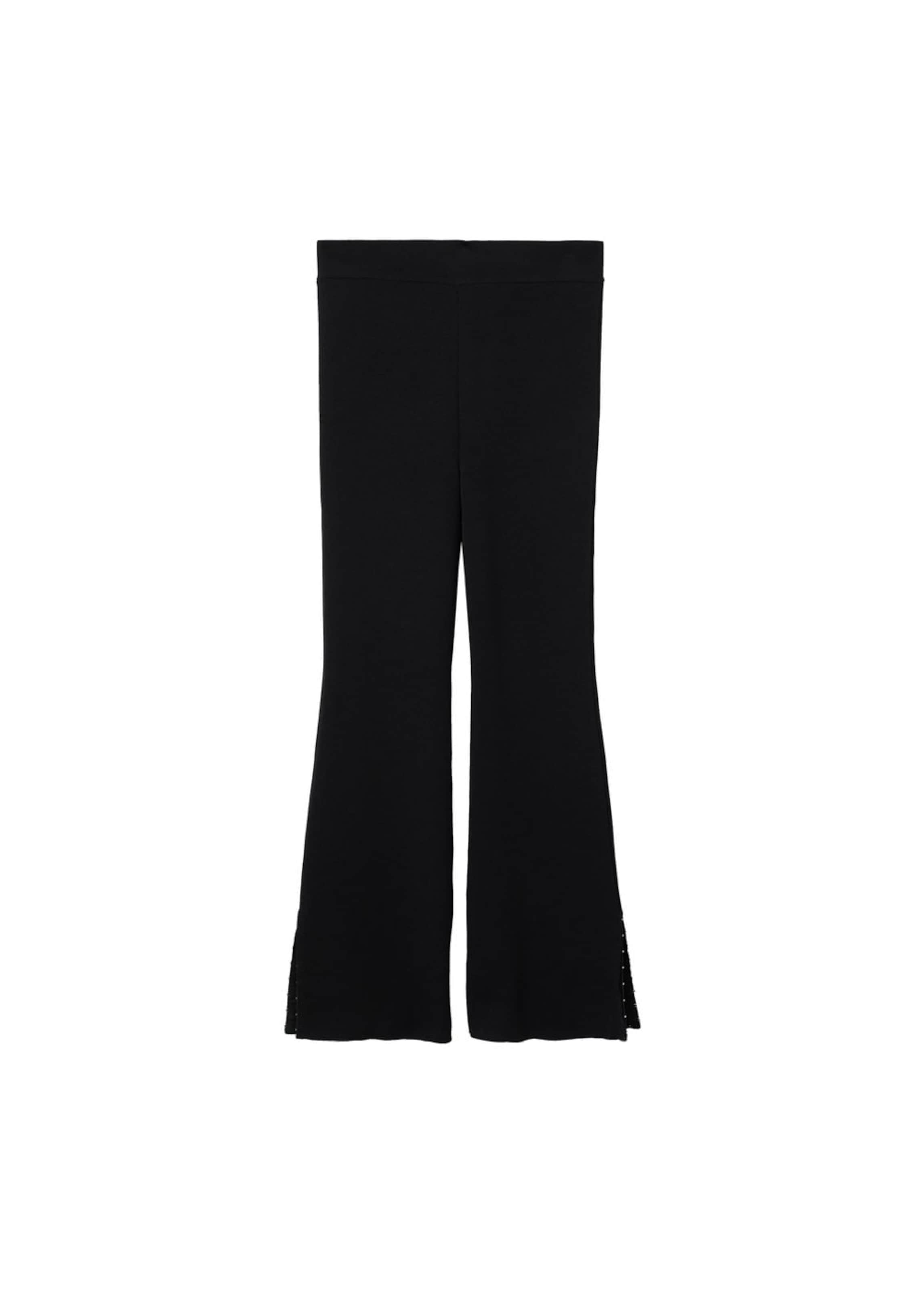 MANGO Rozkloszowany krój Spodnie &#x27;Venus&#x27; w kolorze czarny: przód