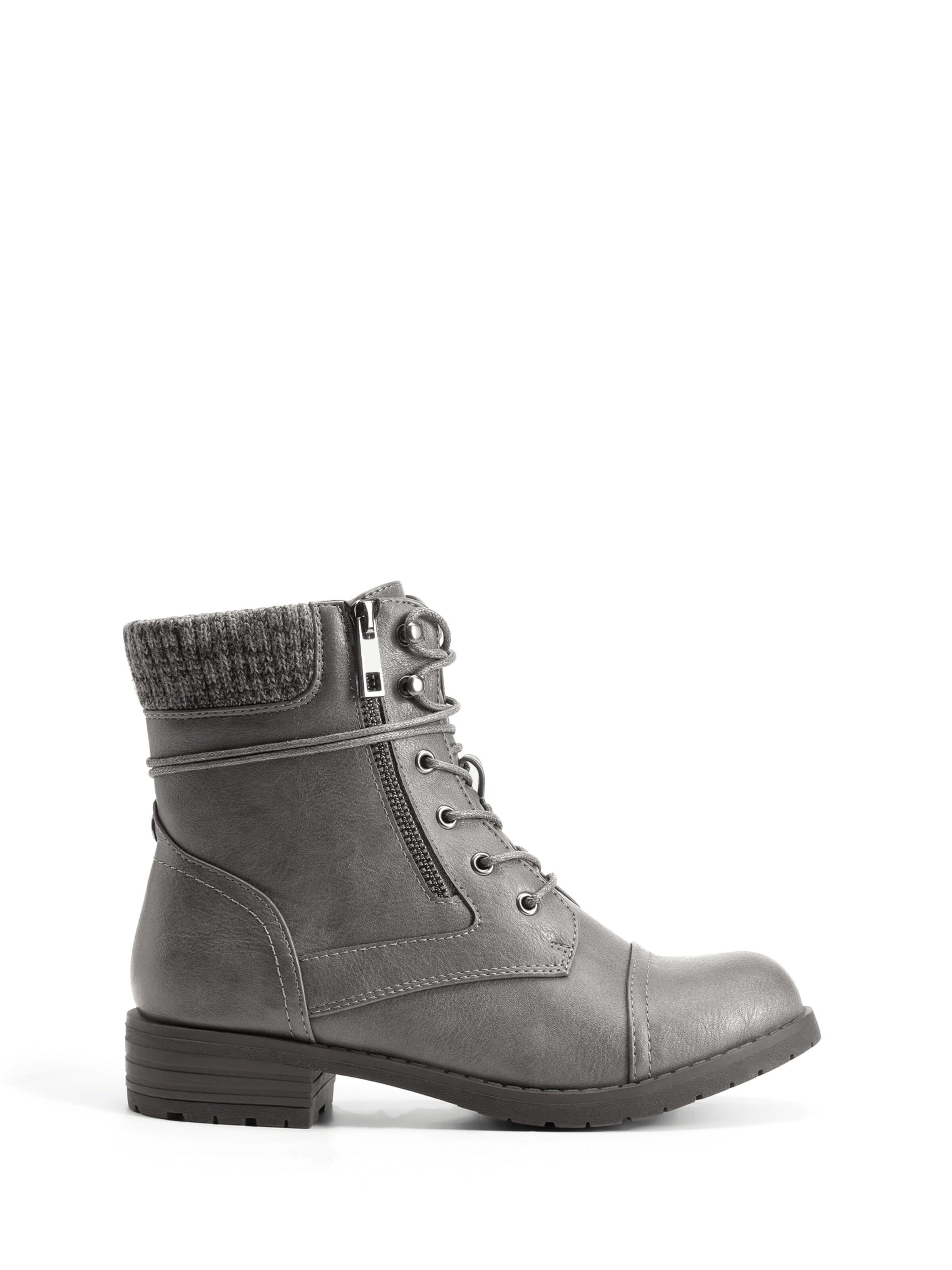 Dream Pairs Lace-Up Ankle Boots in Grey