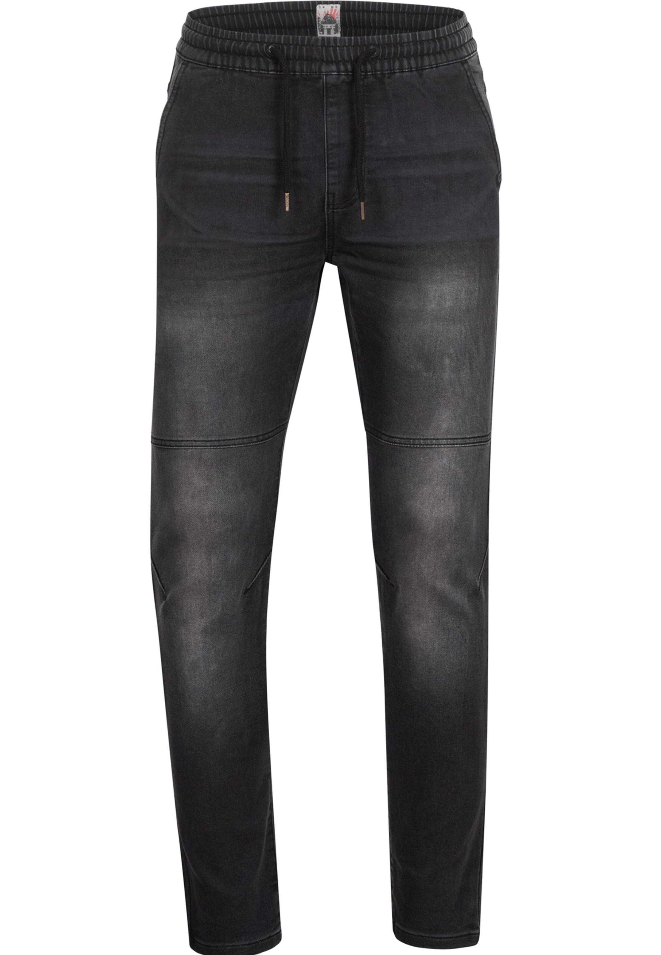 INDICODE JEANS Slimfit Hose 'Fabrizio' in Schwarz: Vorderseite