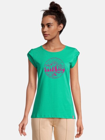 salzhaut Shirt 'BIIKE - CAMPER' in Grün: Vorderseite