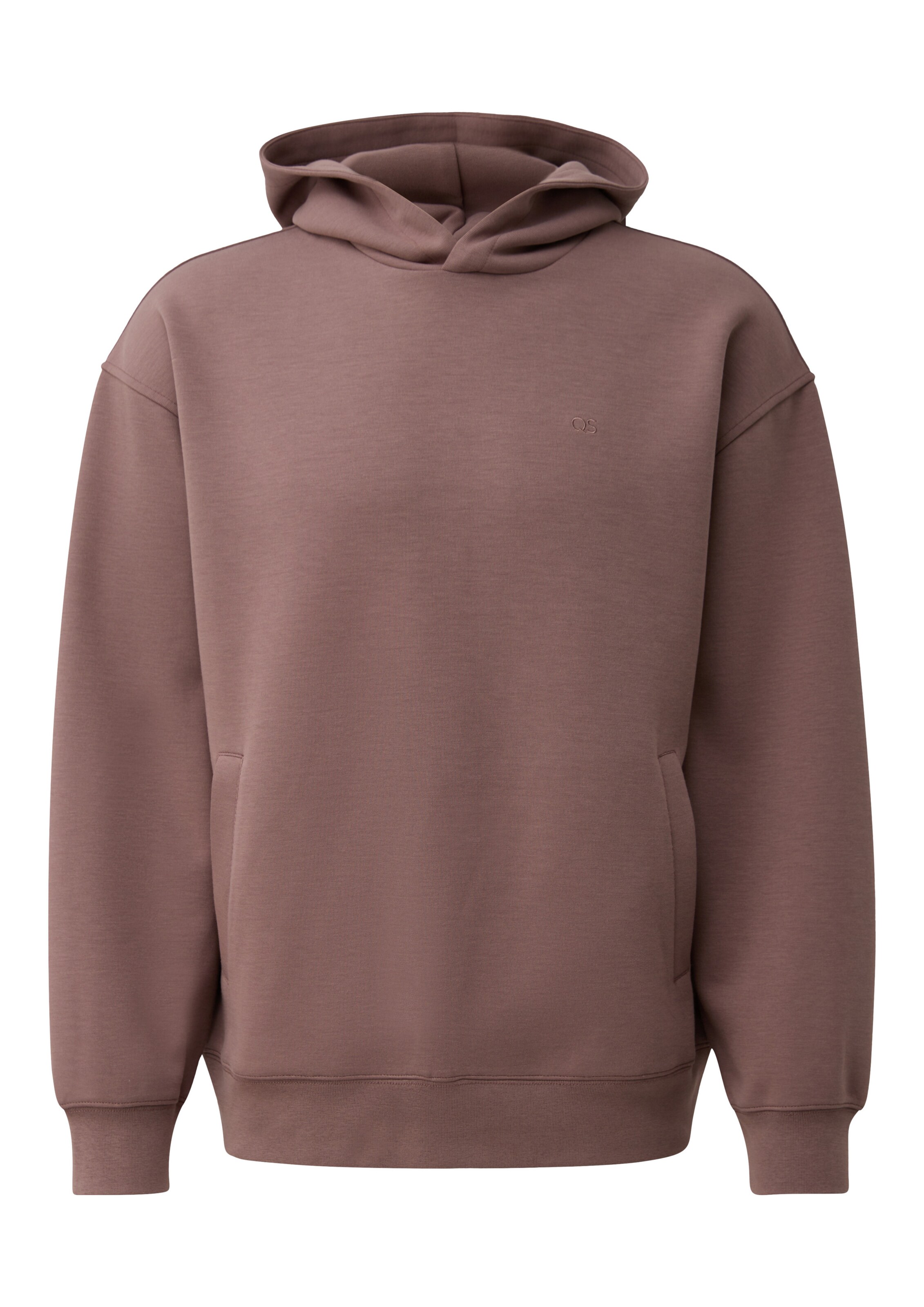 Sweat-shirt QS en marron : devant