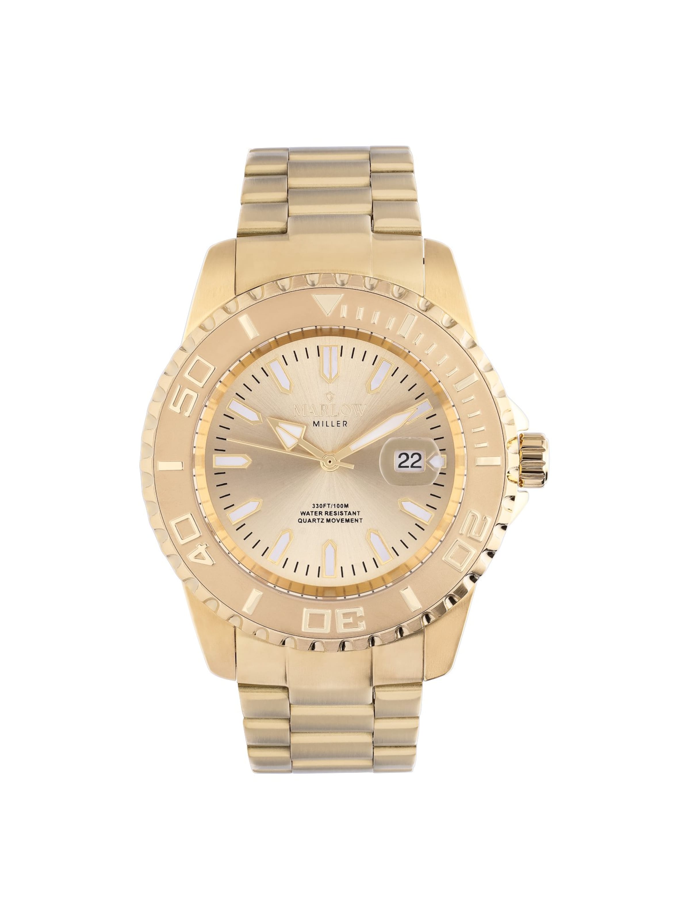 Lucardi Analoog horloge 'Statement' in Goud: voorkant