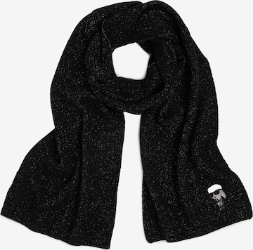 Karl Lagerfeld Scarf 'Ikonik Lurex' in Black