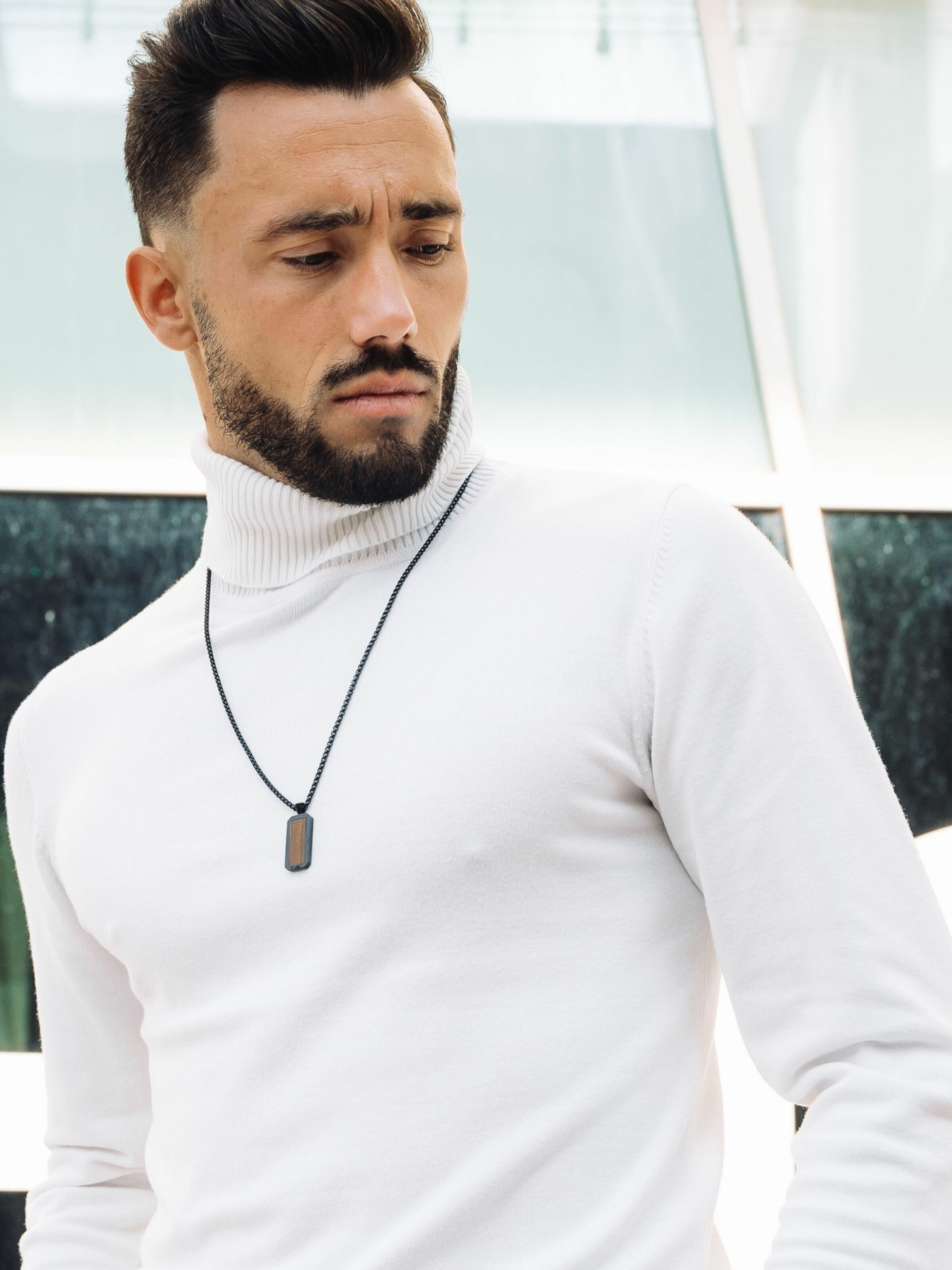 Chaîne 'Rectangle Pendant' GT Collection en marron