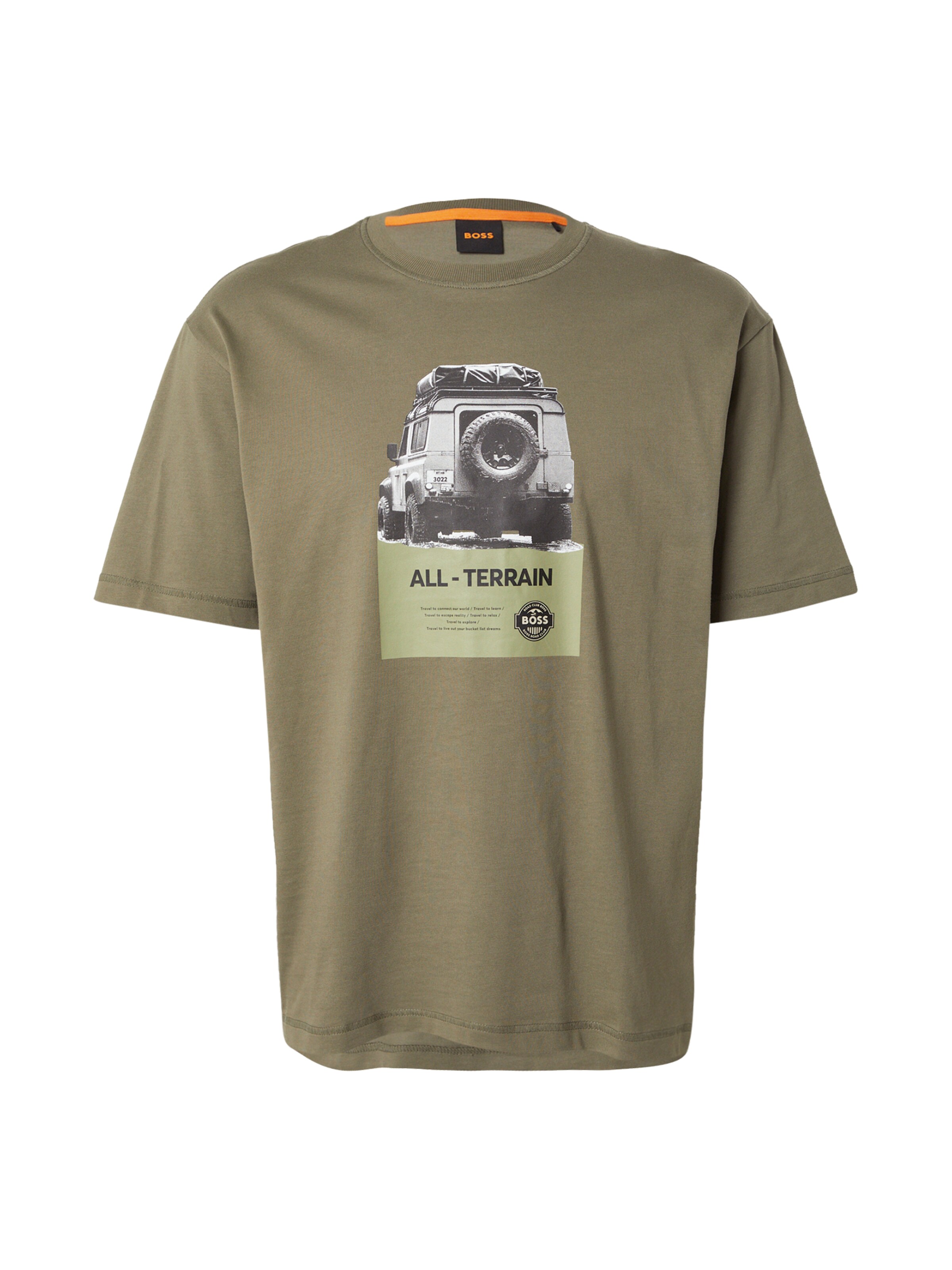 BOSS Тениска 'Wagon' в зелено: отпред
