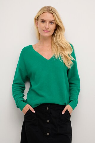 Cream Sweater 'Sillar' in Green: front