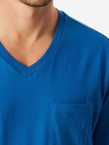 SCHIESSER Short Pajamas 'Comfort Essentials' in Blue