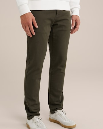 WE Fashion Слим фит Панталон Chino в зелено
