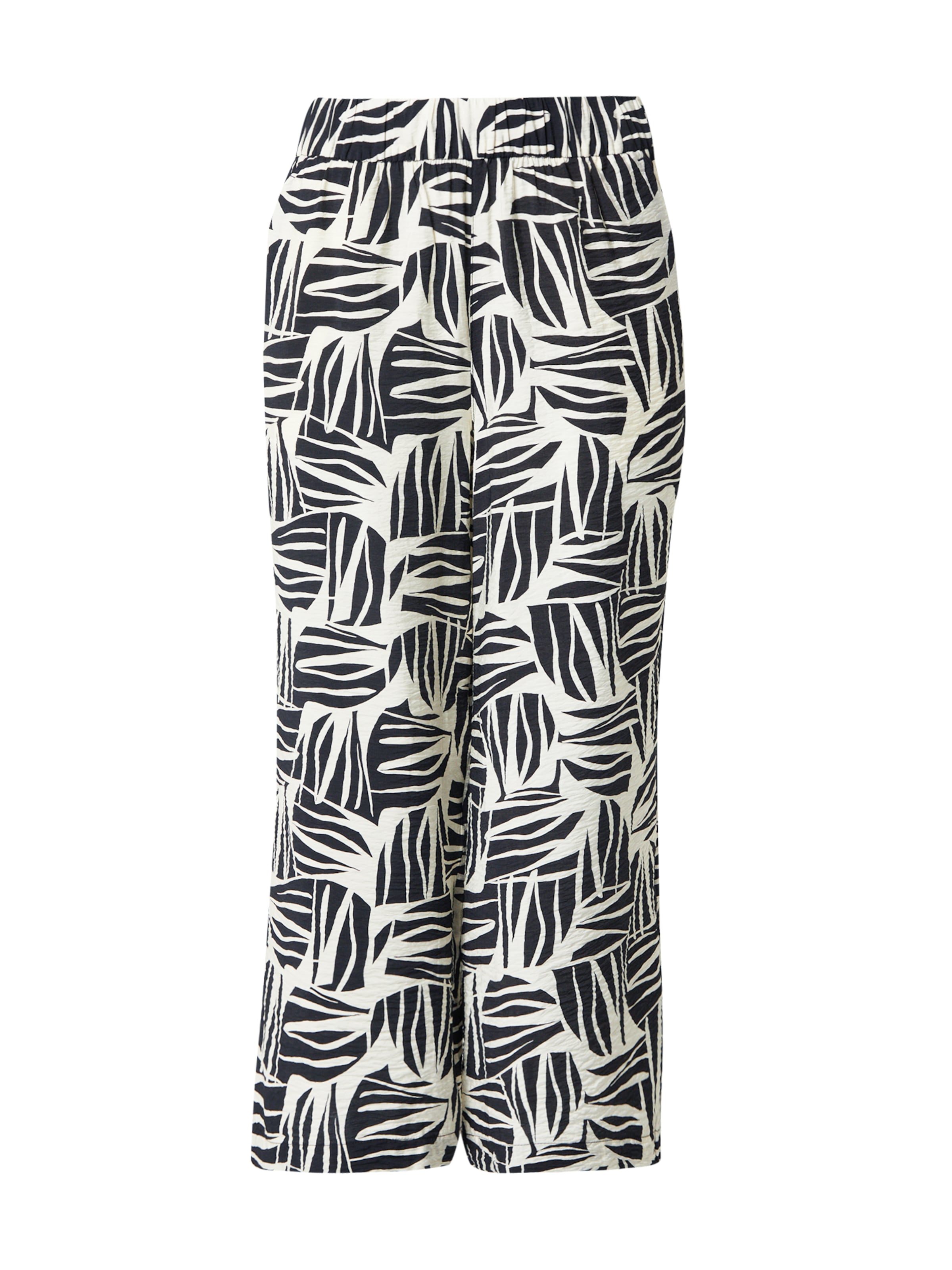 s.OliverWide Leg/ Široke nogavice Hlače - crna boja: prednji dio