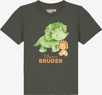 watabout.kids Shirt 'Dinosaurier 07 Kleiner Bruder' in Green: front