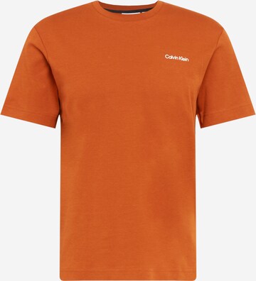 T-Shirt Calvin Klein en marron : devant