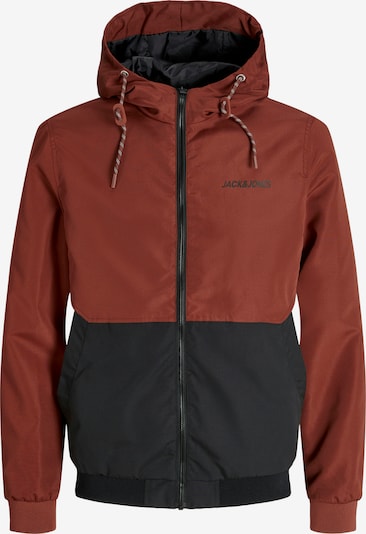 JACK & JONES Välikausitakki 'JJERush' värissä tulenpunainen / musta, Tuotenäkymä