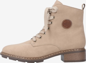 Rieker Lace-Up Ankle Boots in Beige